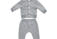 Children's suit Twins knitted insulated Ukraine (bomber jacket, pants) grey 74s