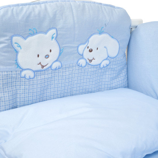Постельный комплект 4 эл Twins Limited Dog & cat голубой