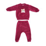 Children's suit velor Twins with embroidery Cat and Dog 74s fuchsia