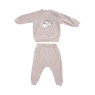 Children's suit velor Twins with embroidery Cat and Dog 74s grey