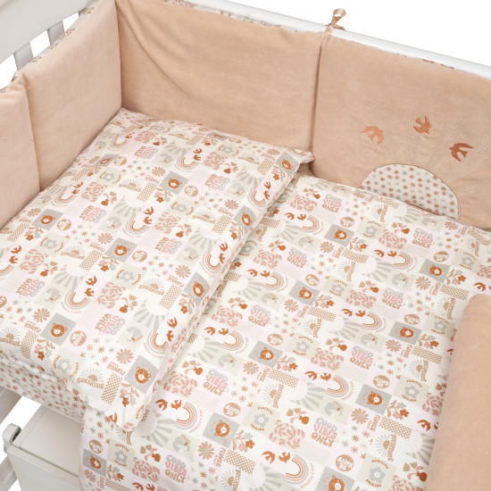 Bed set 7 el Twins BE HAPPY beige