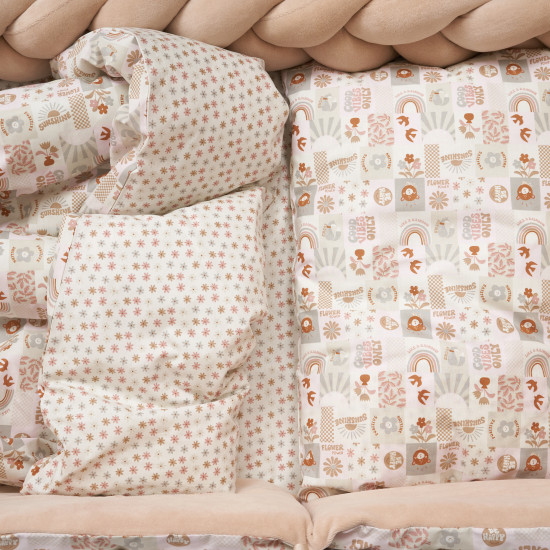 Bed set 7 el Twins BE HAPPY beige