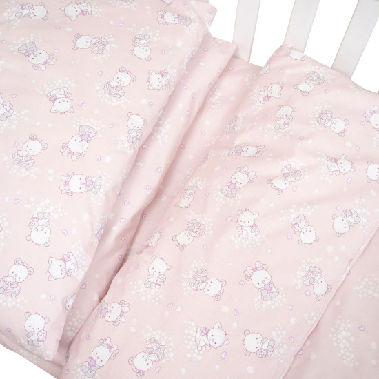 Changing bed 4 el Twins BE HAPPY (poplin premium) baby pink