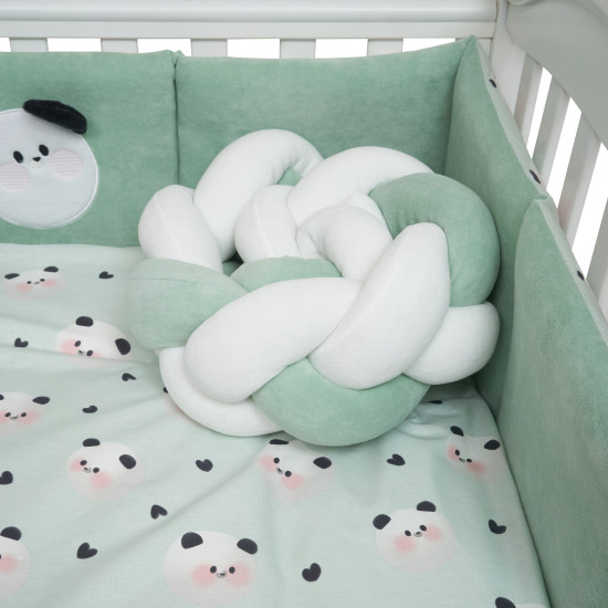 Постельный комплект 7 эл Twins Panda мятный