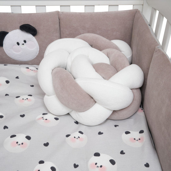 Постельный комплект 7 эл Twins Panda серый новый