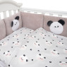 Постельный комплект 7 эл Twins Panda серый новый