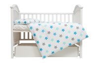 Сменная постель 3 эл Twins Eco Stars Lagoon blue голубой/белый