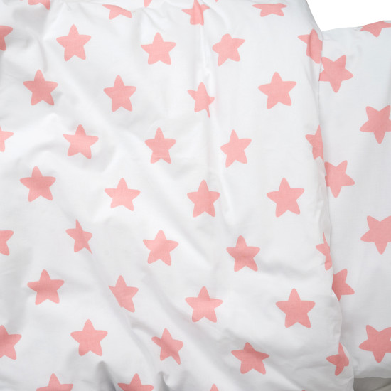 Сменная постель 3 эл Twins Eco Stars coral белый/розовый