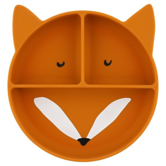 Тарілка дитяча силіконова трисекційна на присосці Trixie Fox