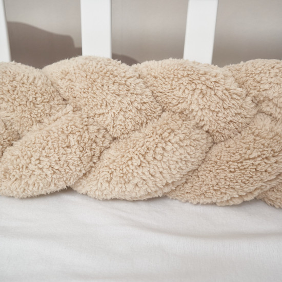 Bumper - pigtail Twins 3-strand 120 cm Teddy beige