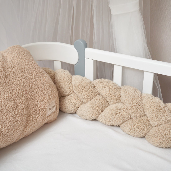 Bumper - pigtail Twins 3-strand 120 cm Teddy beige
