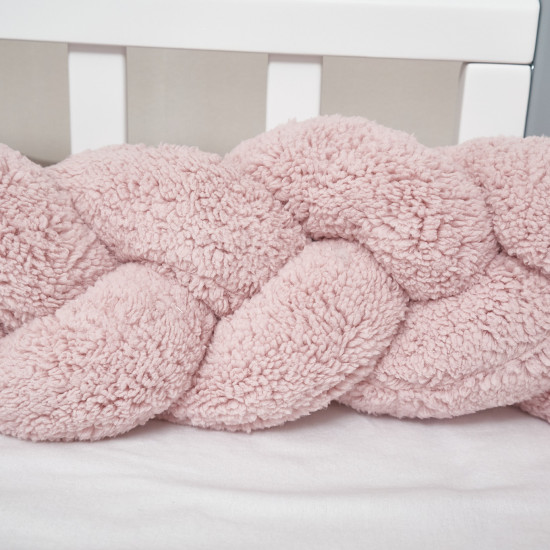 Bumper - pigtail Twins 3-strand 120 cm Teddy powder pink