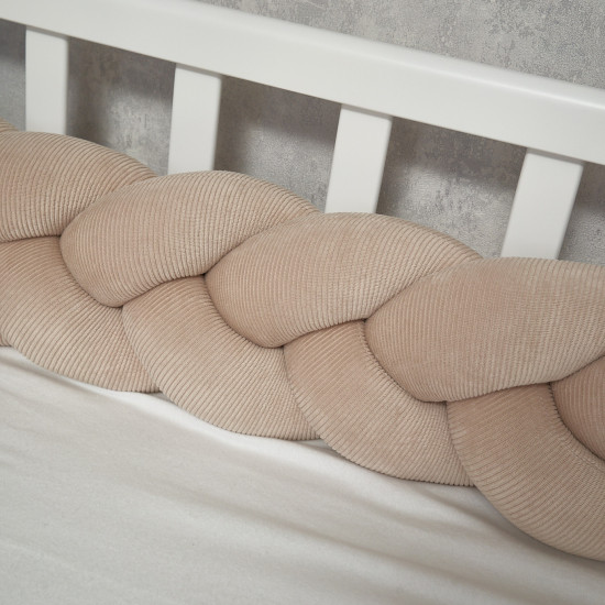 Бампер - косичка Twins 3-х прядная 200 см Ego бежевый