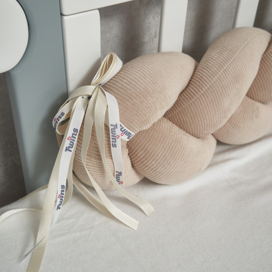 Бампер - косичка Twins 3-х прядная 200 см Ego бежевый