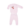Children's suit Twins velor with embroidery Deer 74p pink