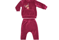 Children's suit Twins velor with embroidery Deer 74p fuchsia
