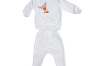Children's suit Twins velor with embroidery Deer 74p grey