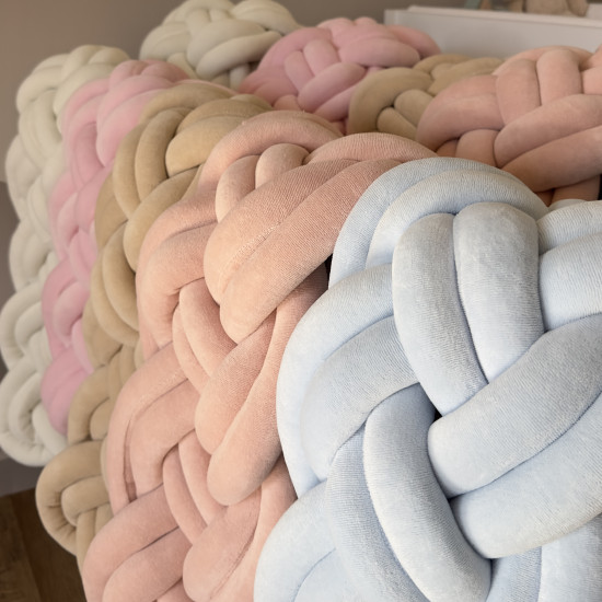 Бампер - косичка Twins 4-х прядная двойная 240 см бежевый