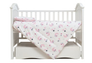 Changeable bedding 3 electric Twins Comfort Soft (flannel) Stars pink white / pink