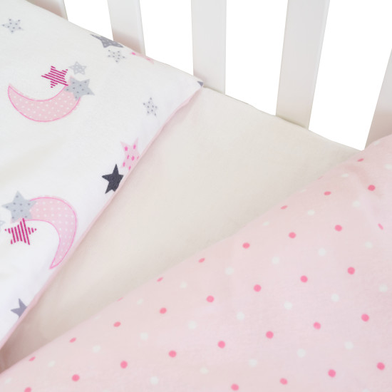 Сменная постель 3 эл Twins Comfort Soft (фланель) Stars pink белый / розовый