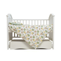 Змінна постіль 3 ел Twins Comfort Soft (фланель) Stars green білий / зелений