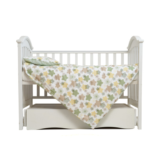 Сменная постель 3 эл Twins Comfort Soft (фланель) Stars green белый / зеленый