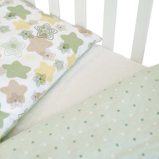 Сменная постель 3 эл Twins Comfort Soft (фланель) Stars green белый / зеленый