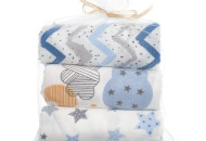 Diaper Twins flannel 110x80 new print 3 pcs multicolor