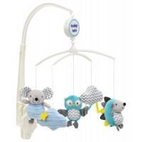 Мобиль Baby Mix плюшевый механический TK-470M Ёжик, мышка и сова TK-470M, ёжик, мышка и сова, бирюза