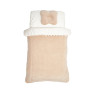 Bed set 3 el Twins velor/satin (blanket, orthopedic pillow, sheet) beige