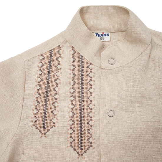 Shirt embroidered for boy Classic s98 beige