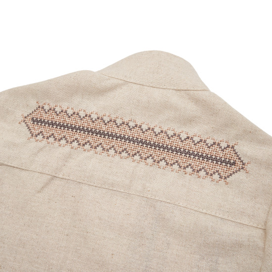 Shirt embroidered for boy Classic s98 beige
