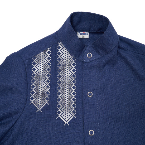 Shirt embroidered for boy Classic s98 dark blue