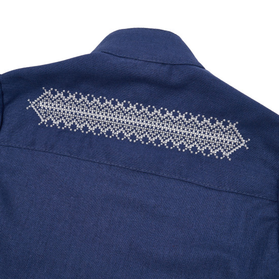 Shirt embroidered for boy Classic s98 dark blue