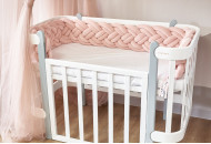 Bumper - pigtail Twins 4-strand double 240 cm powder pink