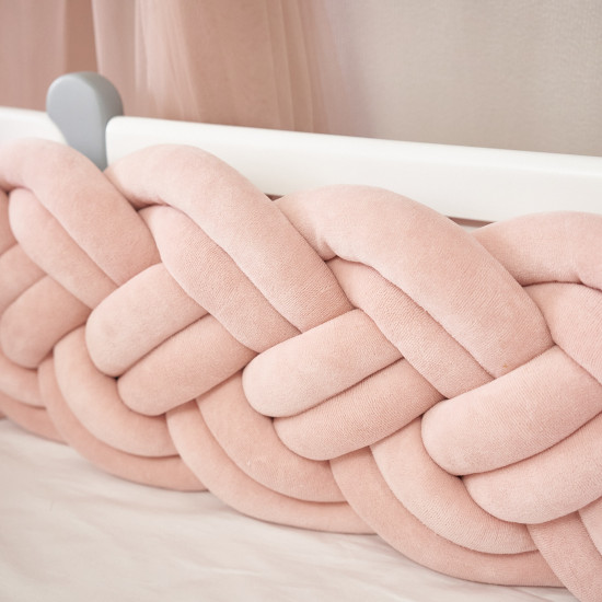 Bumper - pigtail Twins 4-strand double 240 cm powder pink