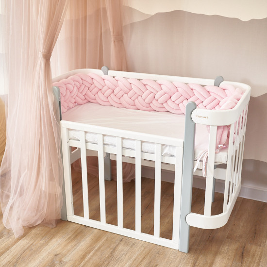 Бампер - косичка Twins 4-х прядная двойная 240 см розовый