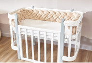 Бампер - косичка Twins 4-х прядная двойная 240 см бежевый