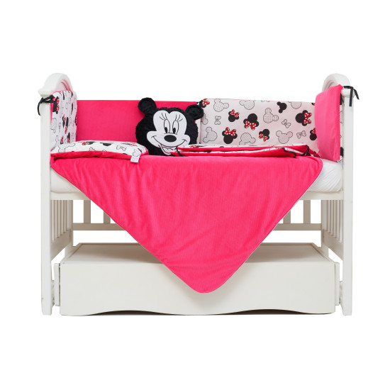 Постельный комплект 6 эл Twins Dolce Insta Mikki 4075-D-512-08, black/pink, черный/розовый