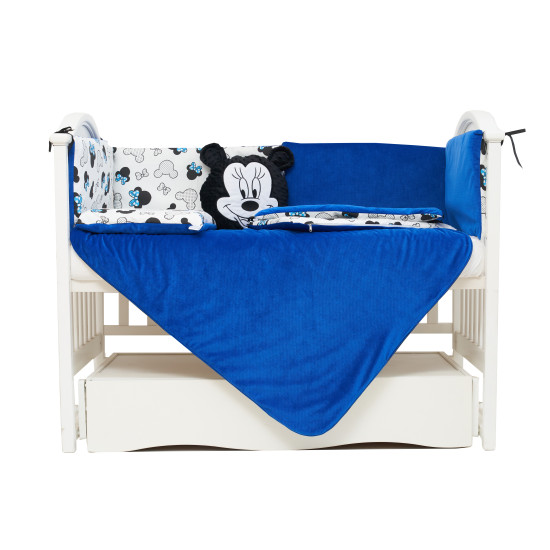 Постельный комплект 6 эл Twins Dolce Insta Mikki 4075-D-512-09, black/blue, черный/синий