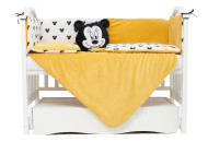 Постельный комплект 6 эл Twins Dolce Insta Mikki 4075-D-512, black/yellow, желтый/черный