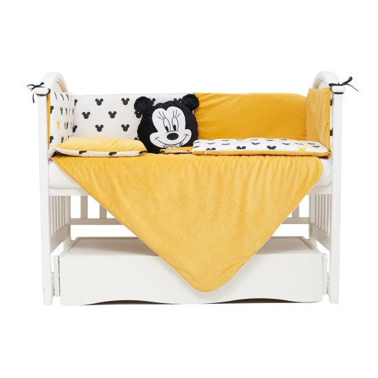 Постельный комплект 6 эл Twins Dolce Insta Mikki 4075-D-512, black/yellow, желтый/черный