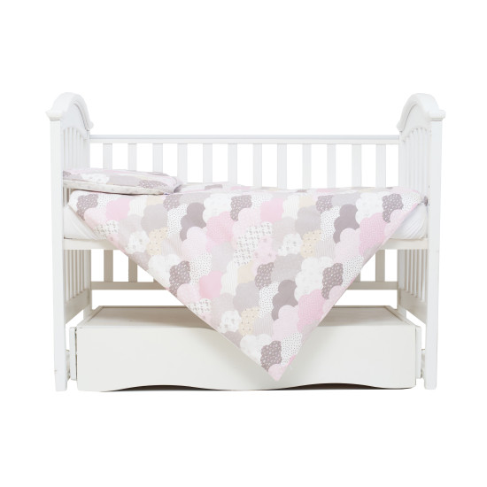 Сменная постель 3 эл Twins Comfort line Тучки беж/розовый