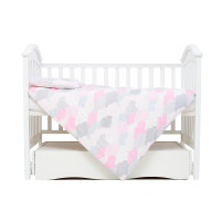 Сменная постель 3 эл Twins Comfort line Тучки серый/розовый