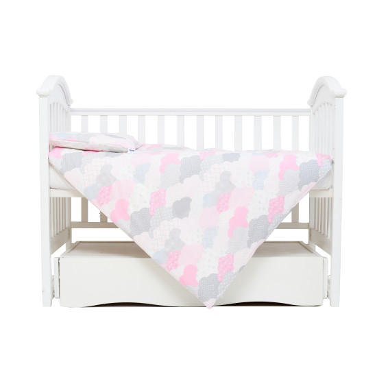 Сменная постель 3 эл Twins Comfort line Тучки серый/розовый