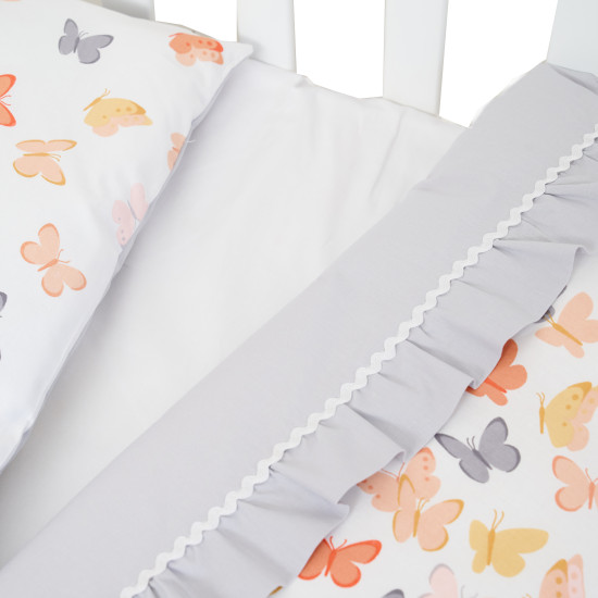 Сменная постель 3 эл Twins Romantic Spring collection Butterfly коралловый/серый