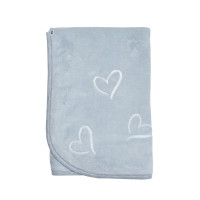 Плед Twins велюр Love (вишивка) 80х80 1410-TL-10-01, grey/white, сірий/білий