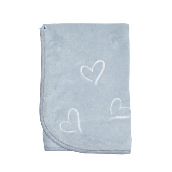 Плед Twins велюр Love (вишивка) 80х80 1410-TL-10-01, grey/white, сірий/білий