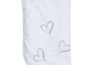 Плед Twins велюр Love (вышивка) 80х80 1410-TL-01-10, white/grey, белый/серый