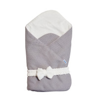 Конверт - плед с бантиком Twins Cotton 1418-TС-101, grey, светло серый